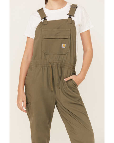 Image #3 - Carhartt Women's Force® Relaxed Fit Ripstop Bib Overalls , Olive, hi-res