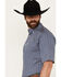 Ariat Men's Oziel Geo Print Short Sleeve Button-Down Shirt - Tall, Dark Blue, hi-res