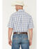 Image #4 - George Strait by Wrangler Men's Plaid Print Short Sleeve Button-Down Stretch Western Shirt, Blue, hi-res