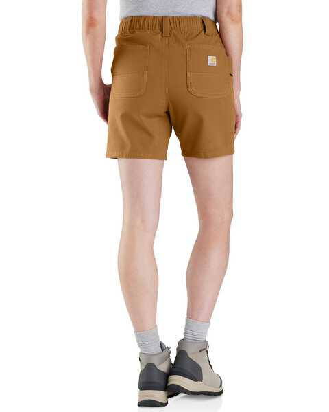 Image #2 - Carhartt Women's Rugged Flex® Relaxed Fit Canvas Work Shorts - Plus, Brown, hi-res