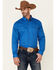 Image #1 - Roper Men's Solid Amarillo Collection Long Sleeve Western Shirt, Royal, hi-res