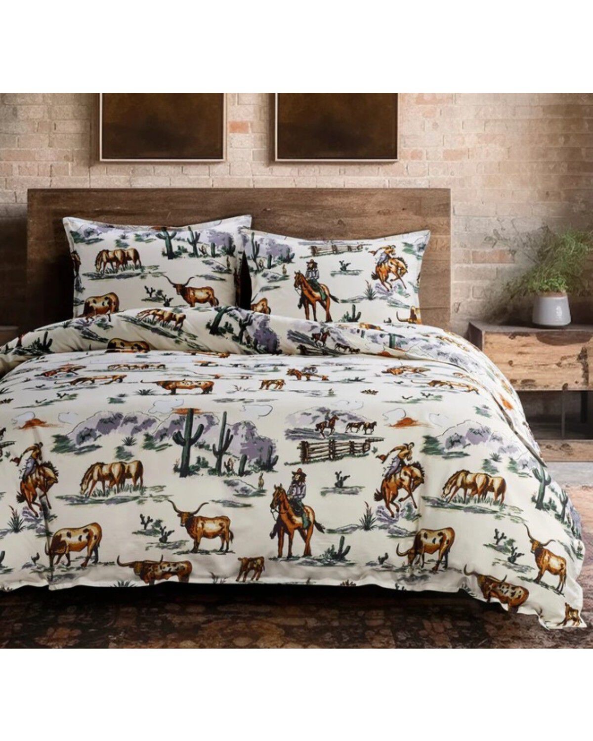 HiEnd Accents Ranch Life Reversible King Size Bedding Set - 3 Piece, Multi, hi-res