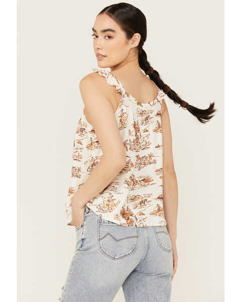 Image #4 - Ariat Women's Western Aloha Sleeveless Top, Cream/brown, hi-res