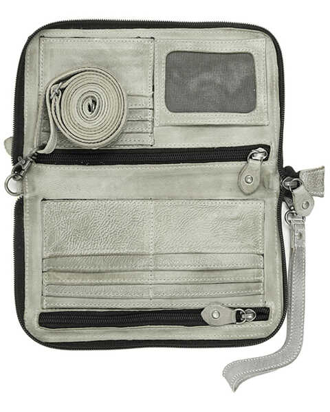 Image #4 - Bed Stu Women's Templeton II Wallet Wristlet Crossbody Bag , Grey, hi-res