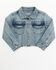 Image #1 - Shyanne Toddler Girls' Forks Light Wash Frayed Embroidered Denim Jacket, Medium Wash, hi-res