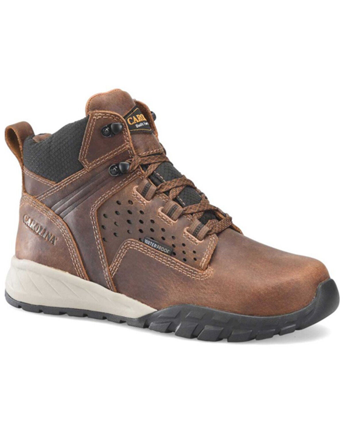Carolina Men's Energy Lace-Up Waterproof Hiker Work Boots - Composite Toe, Brown, hi-res