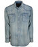 Image #1 - STS Ranchwear Men's Mcrea Denim Washed Long Sleeve Western Shirt, Blue, hi-res