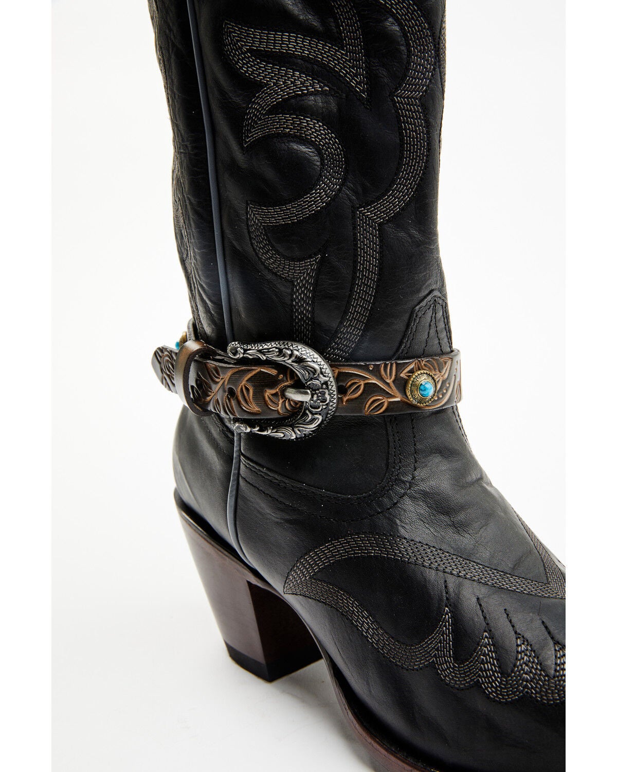 Boot Barn Women's Concho Tooled Strap Boot Jewelry, Brown, hi-res