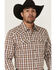 Image #2 - Cody James Men's Bradford Plaid Print Long Sleeve Snap Western Shirt, Burgundy, hi-res