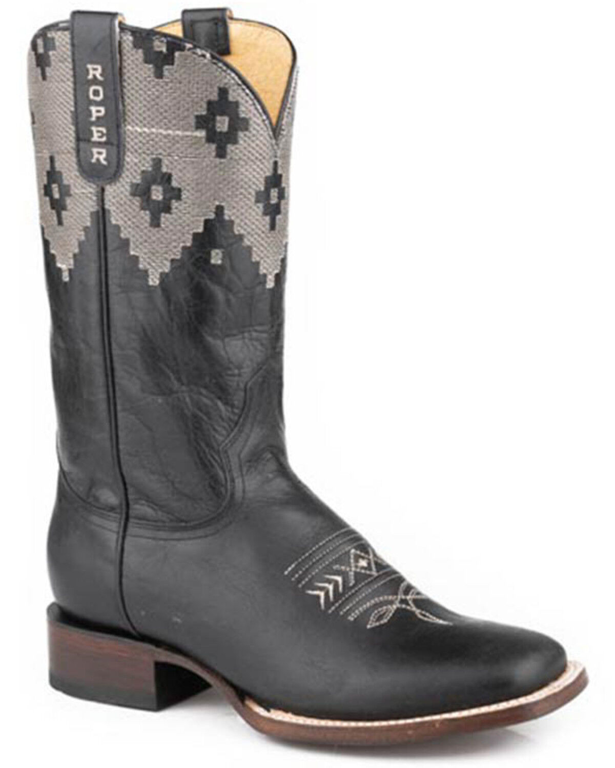 Image #1 - Roper Women's Classy Western Boots - Broad Square Toe, Black, hi-res