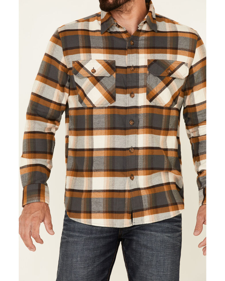 Pendleton Men's Slate Burnside Large Plaid Long Sleeve Button-Down Western Flannel Shirt , Slate, hi-res