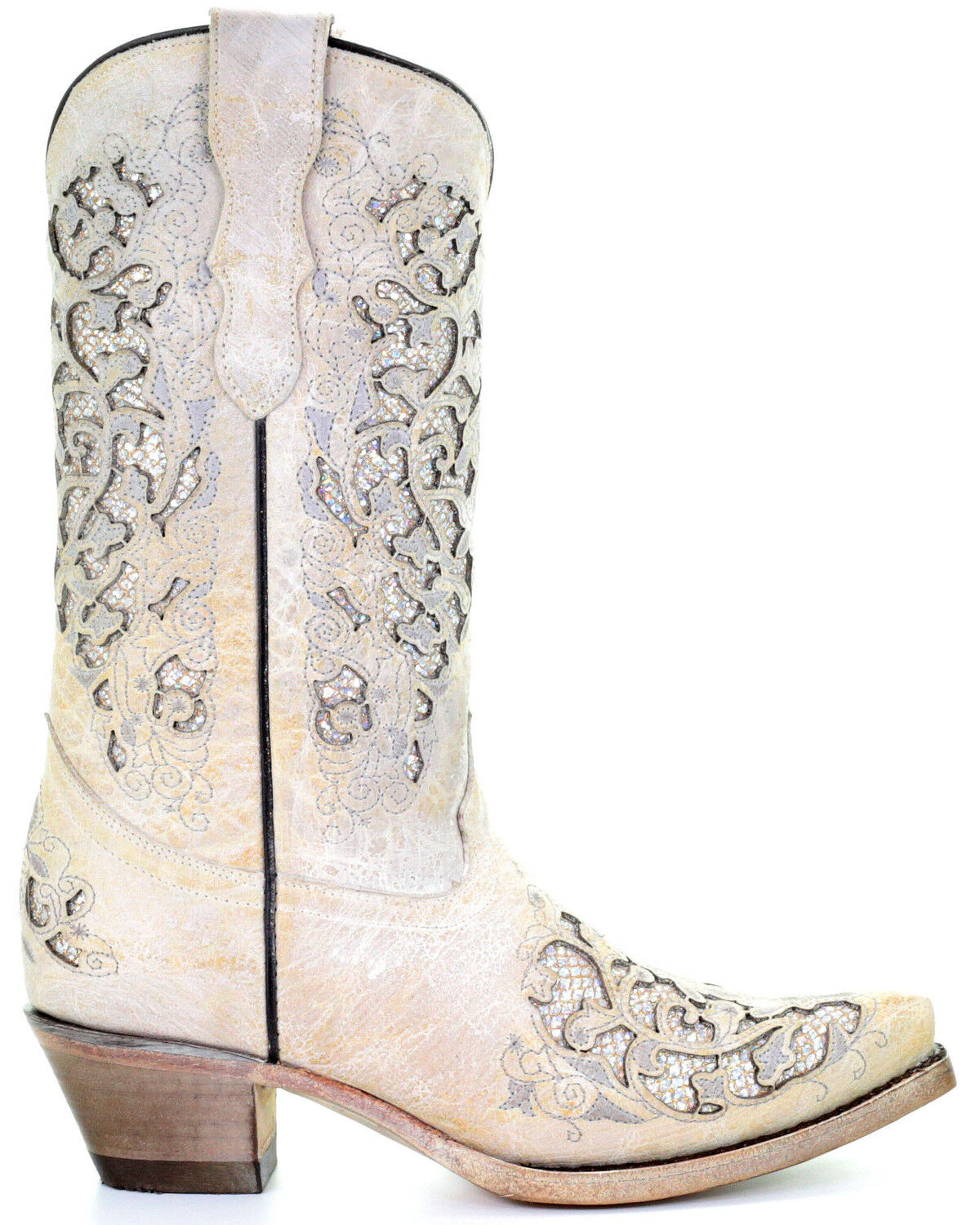 white glitter cowboy boots
