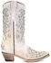 Image #2 - Corral Girls' Glitter Inlay Boots - Snip Toe, White, hi-res