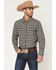Image #1 - Cody James Men's Ozark Highlands Plaid Print Long Sleeve Snap Flannel Shirt, Black, hi-res