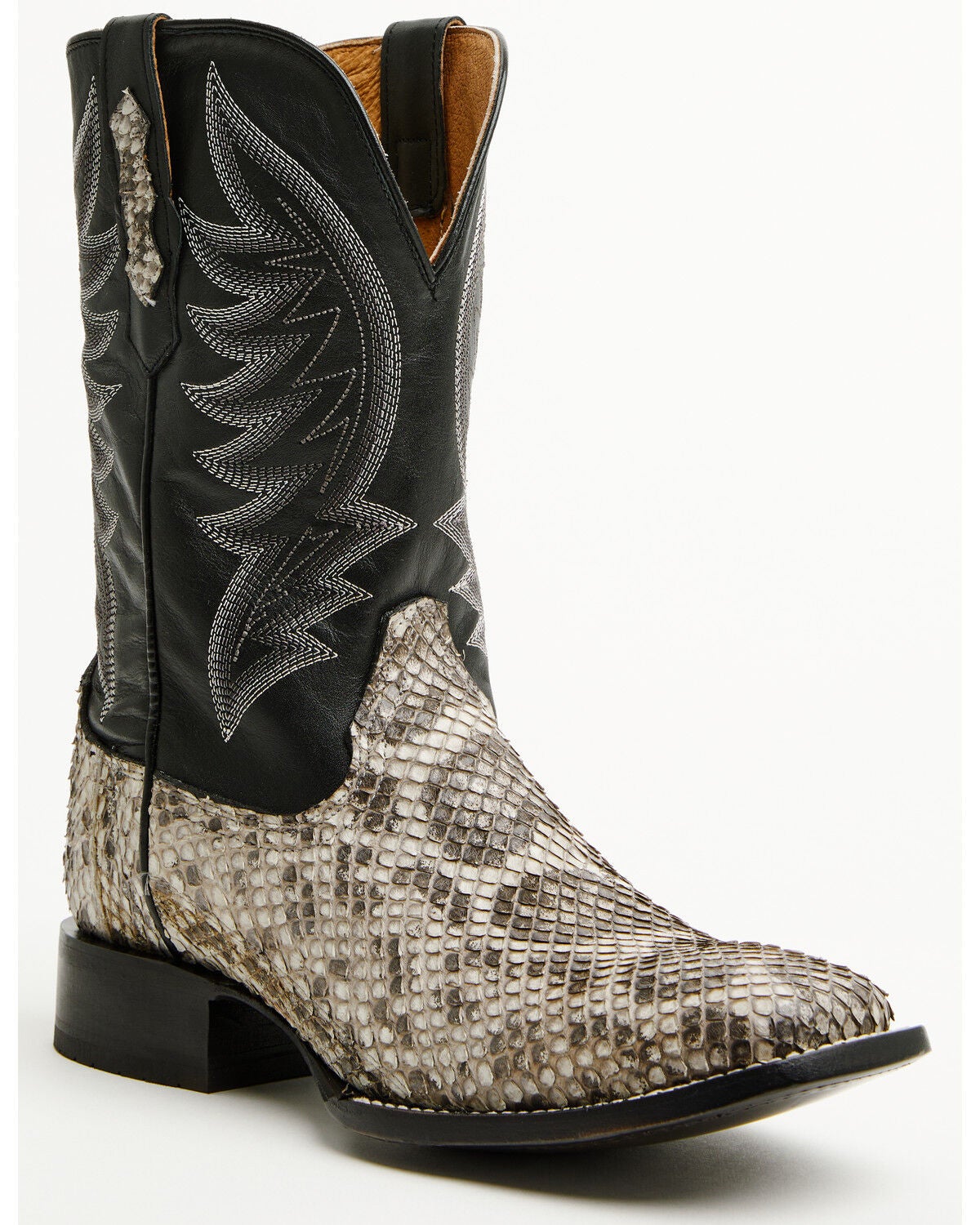 Image #1 - Cody James Men's Exotic Anaconda Western Boots - Broad Square Toe, Black, hi-res
