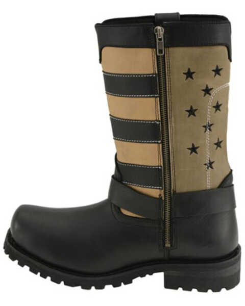 Image #3 - Milwaukee Leather Men's Stars And Stripes Motorcycle Harness Boots Square Toe - Extended Sizes, Black, hi-res