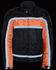 Image #2 - Milwaukee Leather Men's Reflective Stripe Racer Jacket, Black/orange, hi-res
