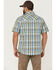 Resistol Men's Hampton Plaid Print Short Sleeve Button Down Western Shirt , Light Green, hi-res