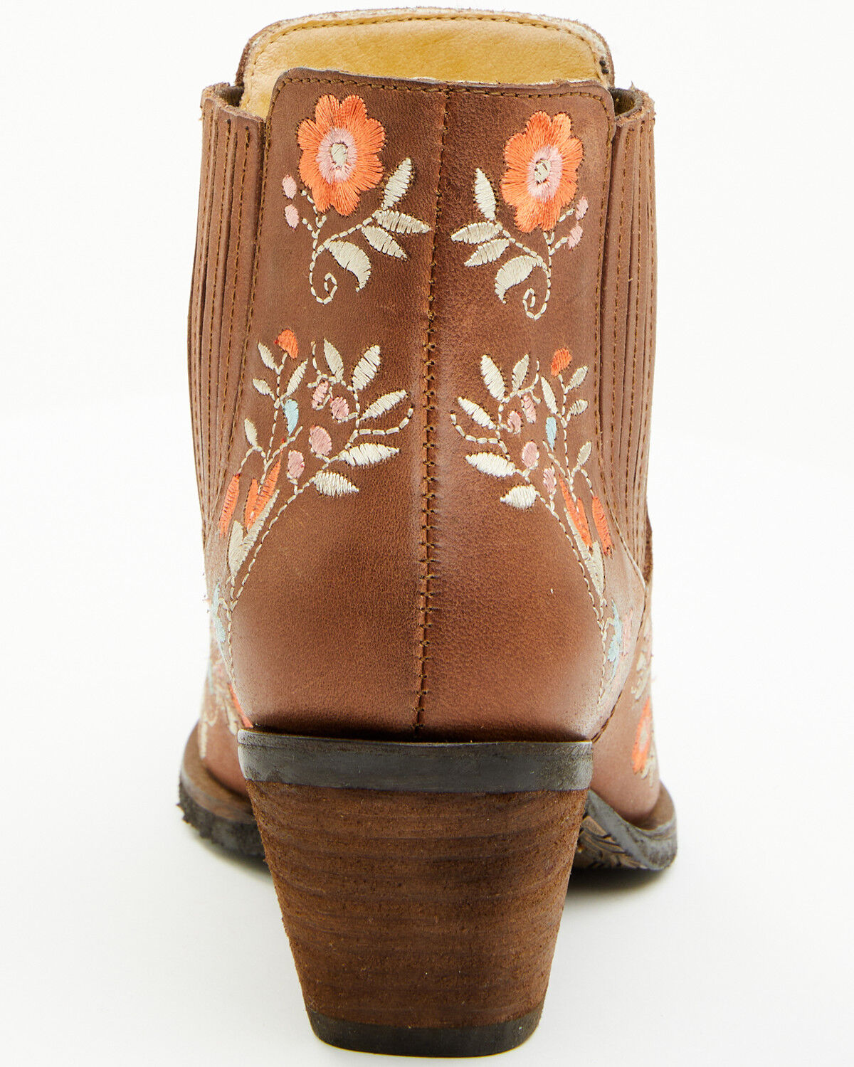 Image #5 - Shyanne Women's Didi Floral Booties - Round Toe, Brown, hi-res