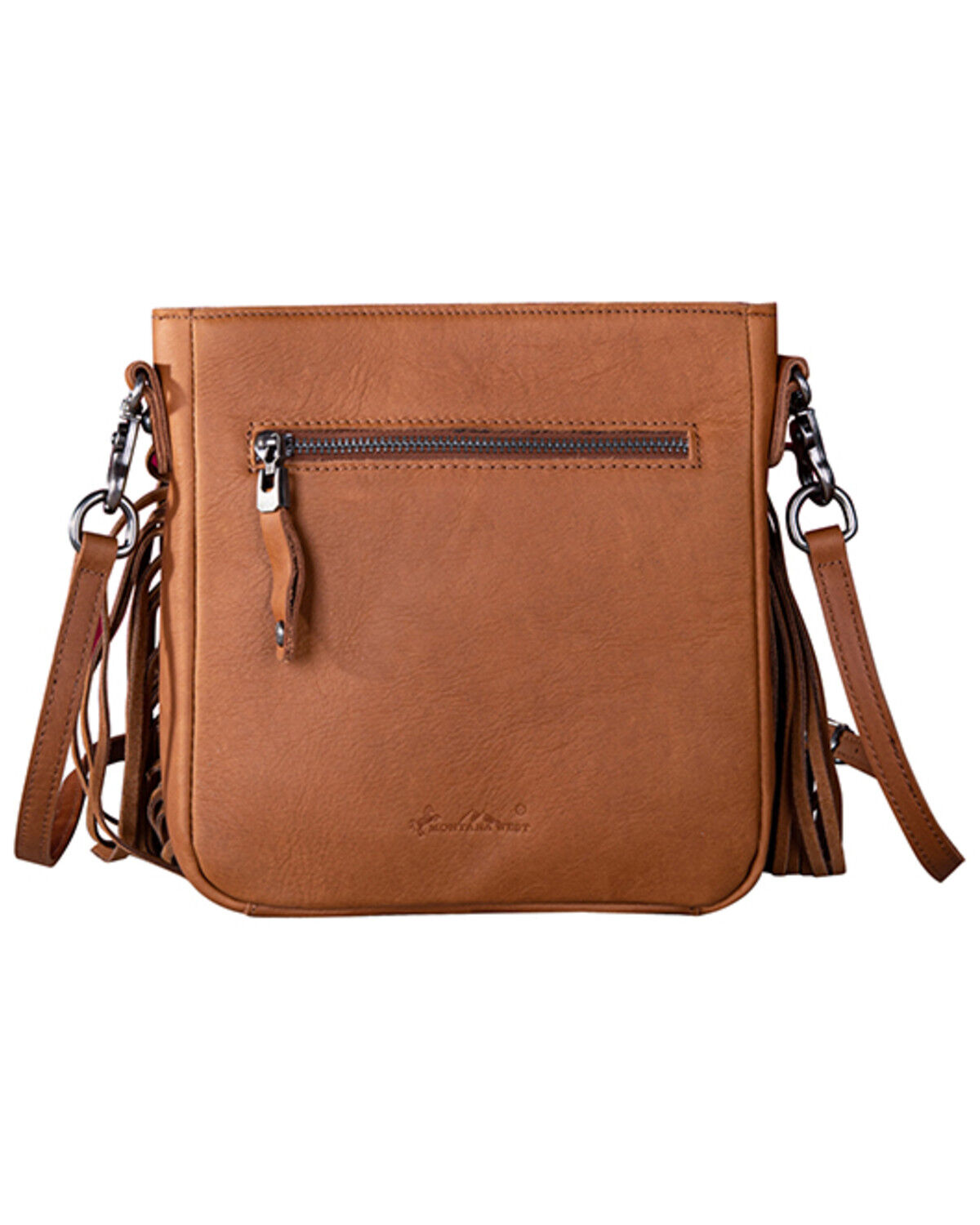 Image #2 - Montana West Women's Hairon Fringe Leather Crossbody Bag, Brown, hi-res