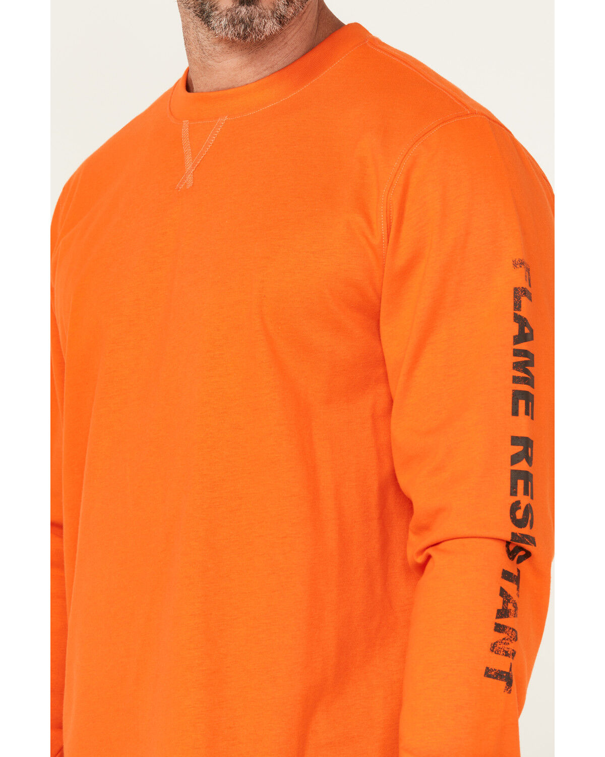 Image #4 - Hawx Men's FR Work American Long Sleeve Graphic Work T-Shirt, Orange, hi-res