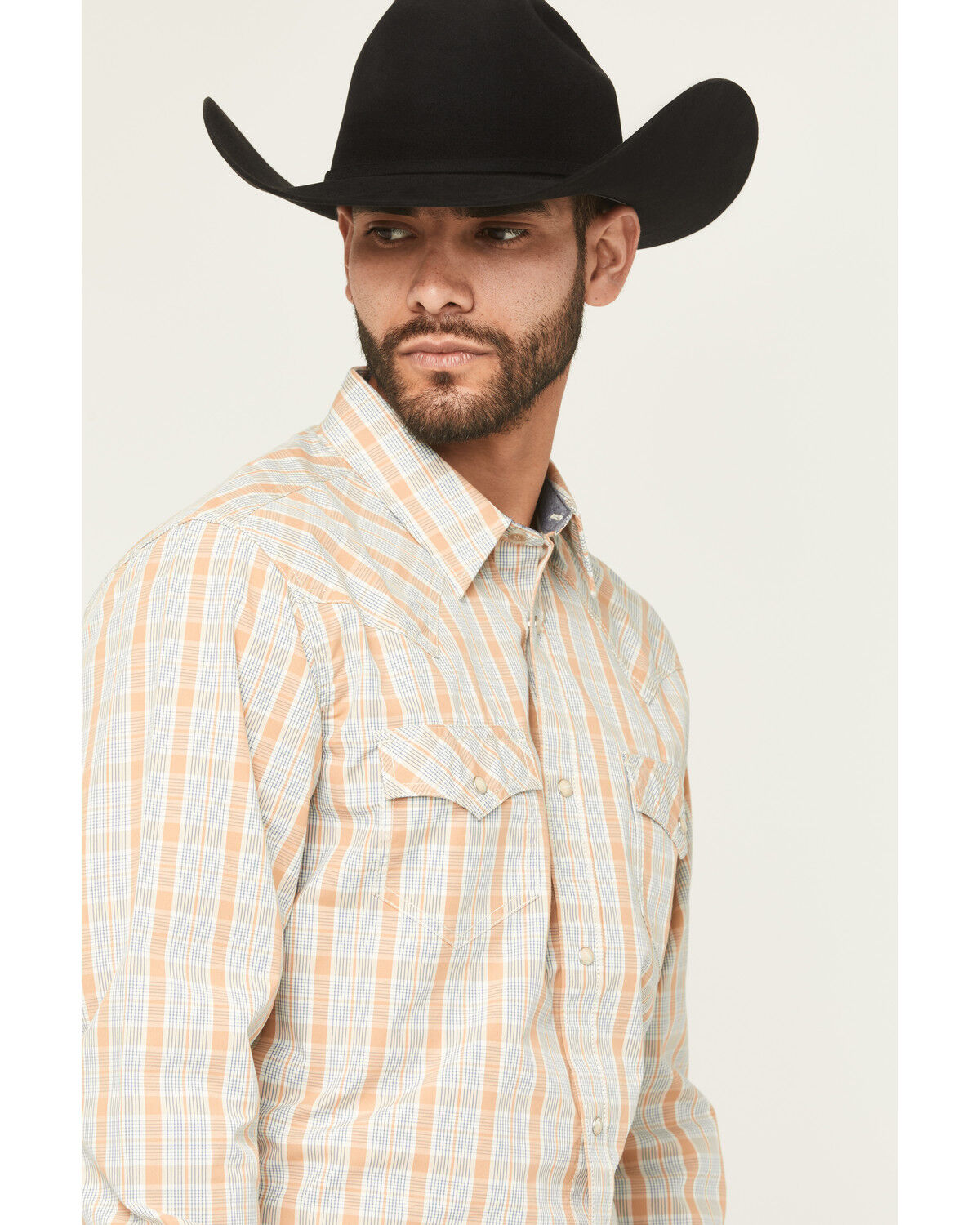 Image #2 - Cody James Men's Tanhue Plaid Print Long Sleeve Snap Western Shirt, Sand, hi-res