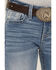 Image #4 - Miss Me Girls' Light Wash Winged Pocket Bootcut Stretch Denim Jeans, Black, hi-res