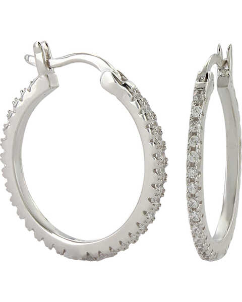 Image #1 - Montana Silversmiths Women's Silver Classic Hoop Earrings , Silver, hi-res