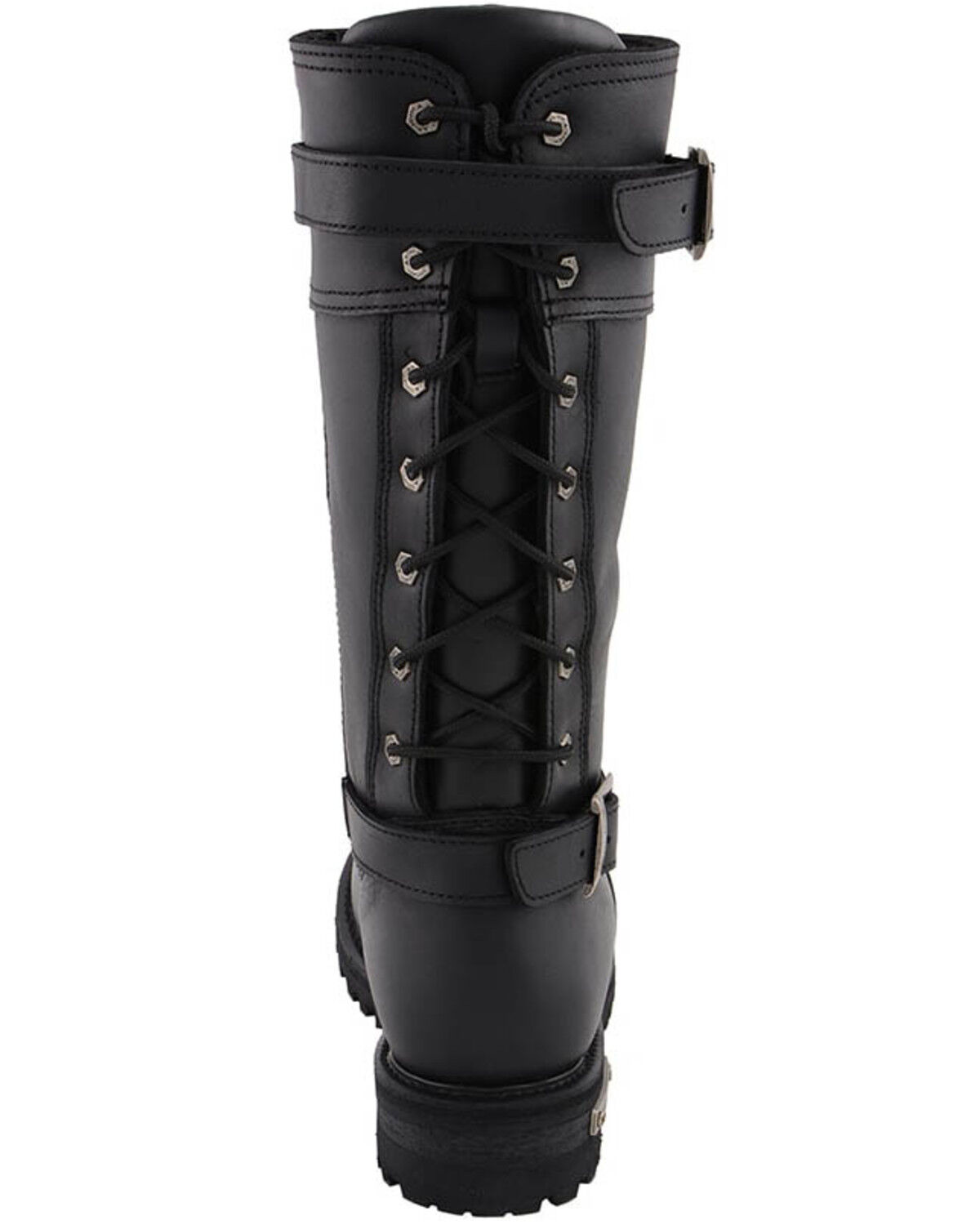 Image #4 - Milwaukee Leather Women's Calf Laced Riding Boots - Round Toe, Black, hi-res