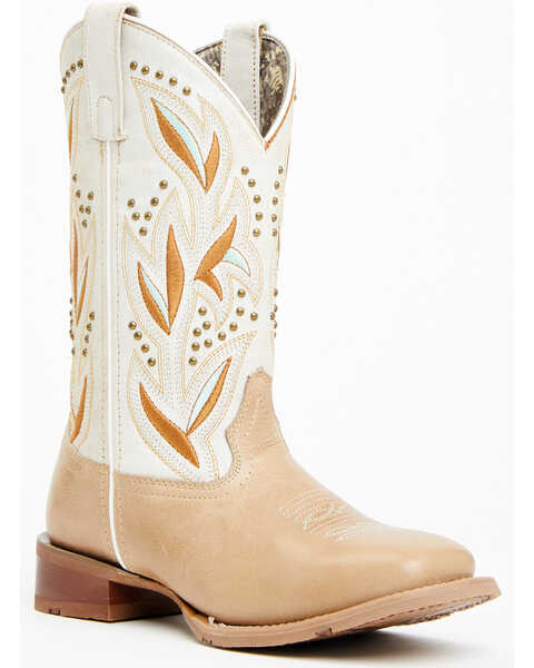 Laredo Women's Lydia Western Boots - Broad Square Toe , Sand, hi-res