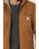 Carhartt Men's Washed Duck Sherpa-Lined Zip-Front Work Hooded Jacket - Tall, Brown, hi-res