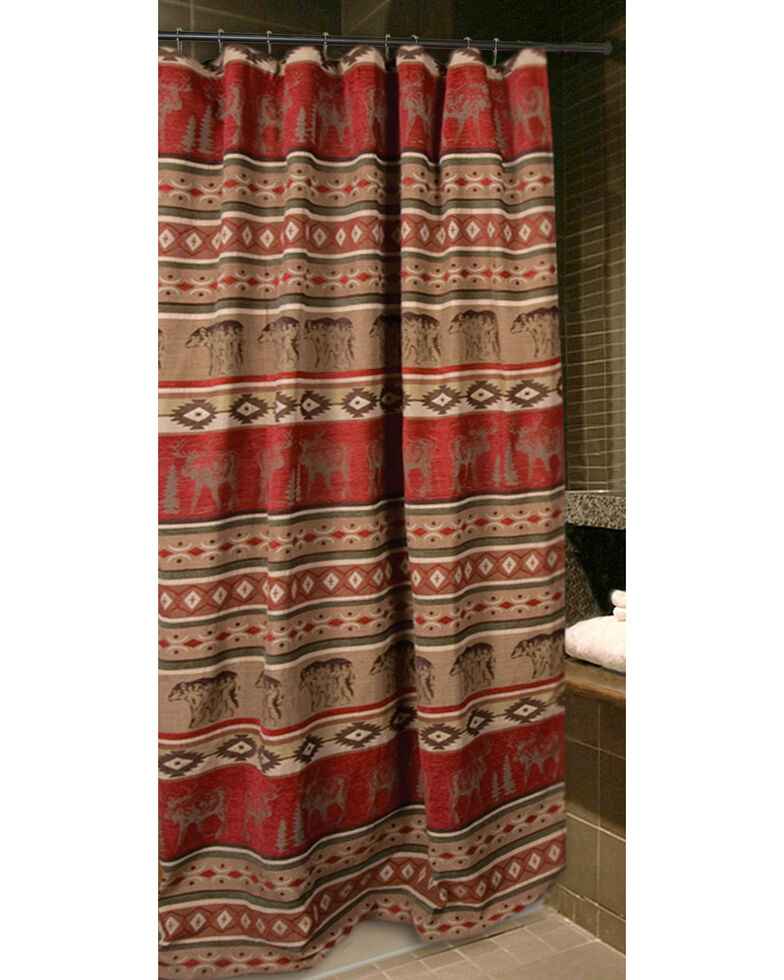 Carstens Adirondack Shower Curtain, Red, hi-res