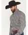 Image #2 - Cinch Men's Paisley Print Long Button-Down Western Shirt, Purple, hi-res
