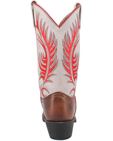 Image #5 - Laredo Women's Feather Love Western Boots - Square Toe, White, hi-res