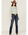 Image #2 - Roper Women's Buffalo Roam Southwestern Print Long Sleeve Pearl Snap Western Shirt, Multi, hi-res