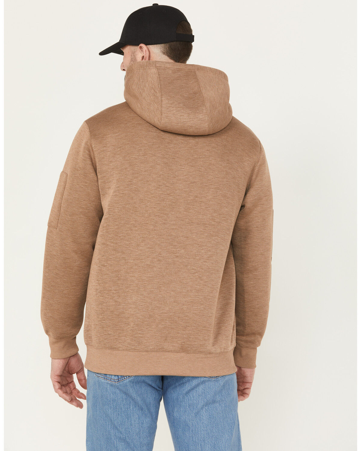 Image #4 - Thorogood Men's Snap Neck Hooded Sweatshirt, Lt Brown, hi-res
