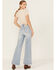 Image #3 - Dear John Women's Fiona Light Wash High Rise Wide Leg Stretch Denim Jeans, Light Wash, hi-res