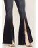 Shyanne Women's Dark Wash Mid Rise Slit Boot Cut Jeans, Dark Medium Wash, hi-res