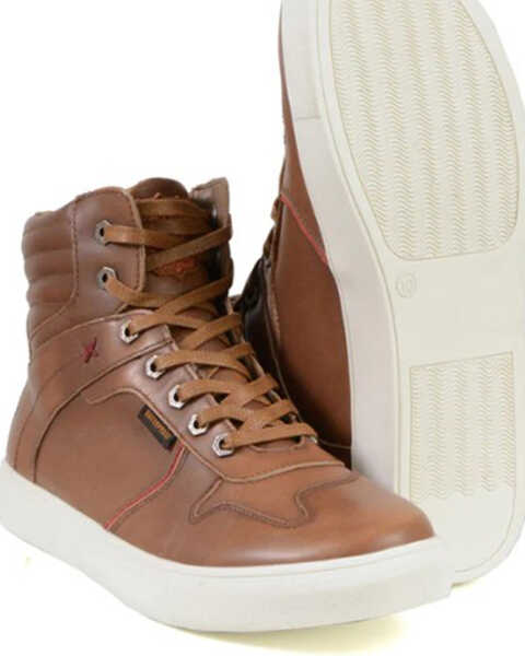 Image #3 - Milwaukee Leather Men's Vintage High-Top Reinforced Street Riding Waterproof Shoes - Round Toe, Cognac, hi-res