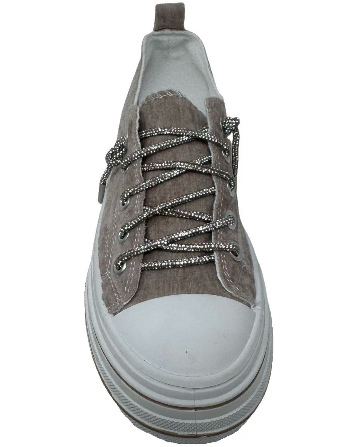 Image #4 - Very G Women's Aman Velvet Casual Sneakers, Nude, hi-res