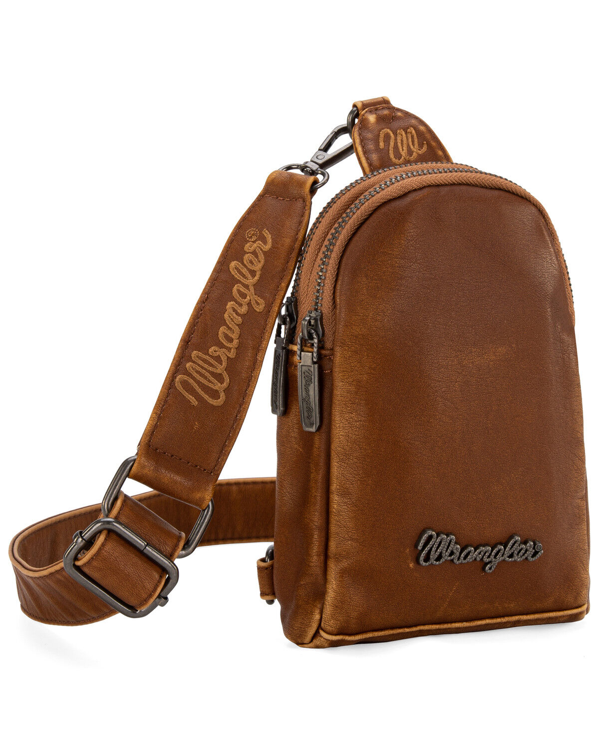 Image #1 - Wrangler Women's Metallic Sling Bag, Brown, hi-res
