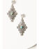 Image #1 - Shyanne Women's Mystic Summer Etched Concho Earrings, Silver, hi-res