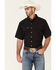 Panhandle Men's Performance Geo Print Short Sleeve Button Down Western Shirt , Red, hi-res