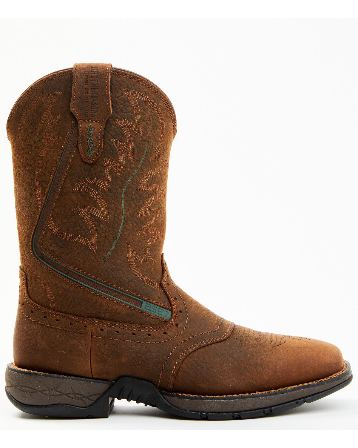 Image #2 - Brothers and Sons Men's Lite Performance Western Boots - Broad Square Toe, Brown, hi-res