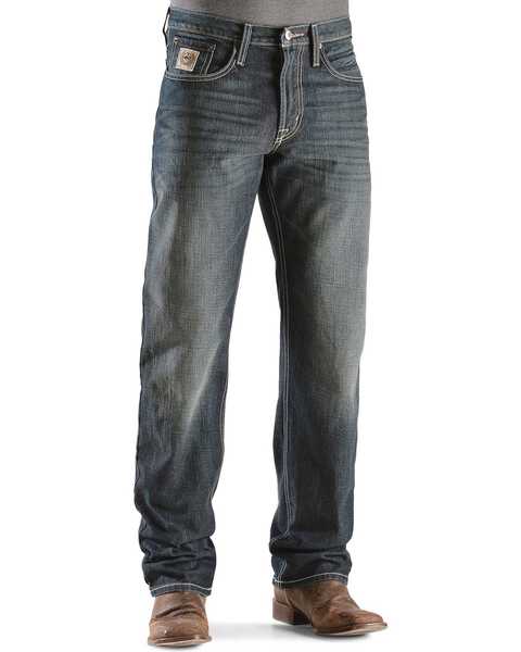 Cinch White Label Relaxed Fit Mid Rise Jeans Dark Stonewash, Dark Stone, hi-res