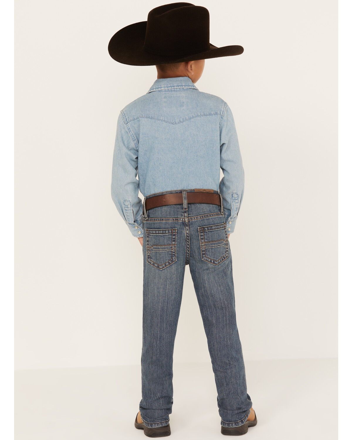 Image #4 - Cody James Little Boys' Bozeman Dark Wash Slim Boot Jeans, Dark Wash, hi-res