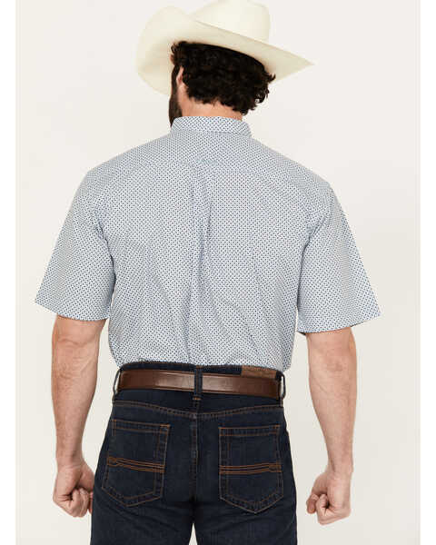 Image #4 - Ariat Men's Edgar Geo Print Short Sleeve Button-Down Western Shirt , Blue, hi-res