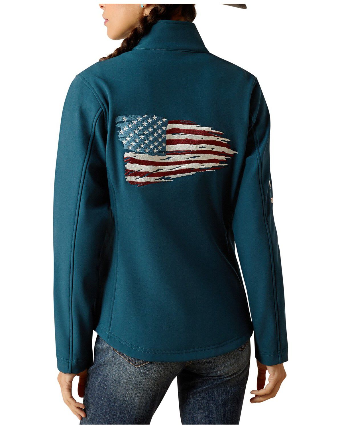 Image #1 - Ariat Women's New Team Patriot Softshell Jacket, Blue, hi-res