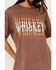 Image #3 - Rock & Roll Denim Women's Whiskey Rhinestone Short Sleeve Graphic Tee , Brown, hi-res