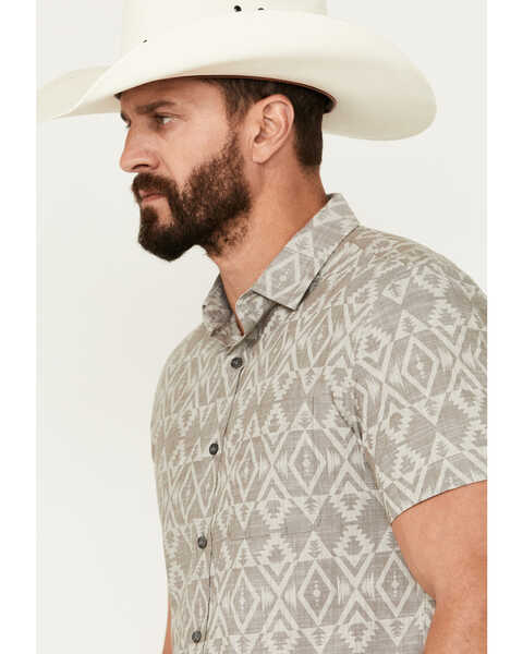 Image #2 - Pendleton Men's Deacon Southwestern Print Short Sleeve Button-Down Western Shirt , Grey, hi-res
